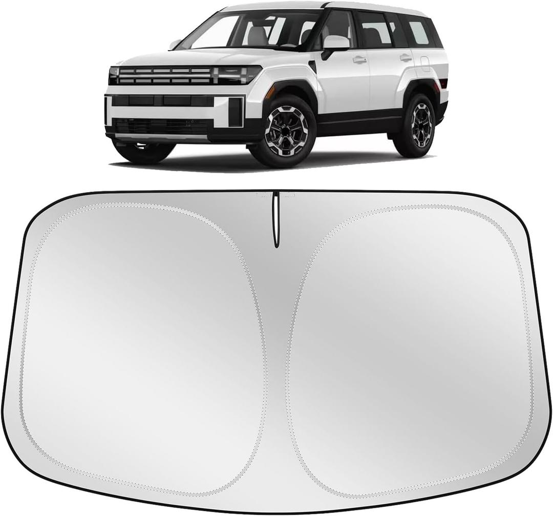 XHRING Windshield Sun Shade Sunshade Compatible with Hyundai Santa Fe 2026 2025 2024 2023 2013-2022 Accessories, Car Front Window Sun Shield Protection Cover