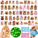 50 Pcs Random Mini Capybara with Glow in the Dark Feature, Individually Packaged Blind Bags  Cute Collectible Resin Toys for Kids, Fairy Gardens, Desk Decor, Party Favors, and Creative DIY Projects