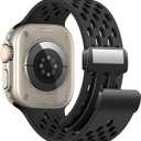 Magnetic Anti Sweat Sport Band/Strap for Apple Watch, Waterproof Breathable Silicone Correas. Para Compatible with iWatch Ultra SE Series11/10/9/8/7/6/5/4/3/2/1, Women Men, 42mm 44mm 45mm 46mm 49mm