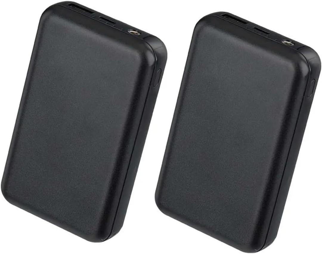 Winter Heating 10000mAh Heated Vest Battery White/Black External Powerbank For Heated Vest Jacket Gloves Heating Clothing (2pcs black)