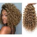 GoGo Curl Crochet Hair for Women Water Wave Curly Crochet Hair Wavy Hair Deep Wave Beach Curl Crochet Synthetic Hair Extensions (12 inch(Pack of 6), #27)