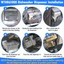 UPGRADED W10861000 W10620296 WDT730PAHZ0 KDTE104ESS4 WDT970SAHZ0 WDT750SAHZ0 Dishwasher Detergent Dispenser Compatible With Whirlpool Maytag Kitchenaid Dishwasher Soap Dispenser Replacement Parts