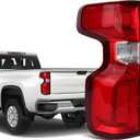 LED Tail Light Compatible with 2019-2025 Chevy Silverado 1500 Rear Led Taillights Left Driver Side Rear Brake Signal Lamp w/Bulb & Harness 84678149 GM2800311(Only Fit Factory Led Model)