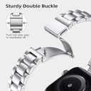Lenrao Thin Stainless Steel Bands Compatible with Apple Watch 38mm 40mm 41mm 42mm 44mm 45mm 46mm for Women, Metal Straps for iWatch Series 11 10 9 8 7 6 5 4 3 2 1 SE