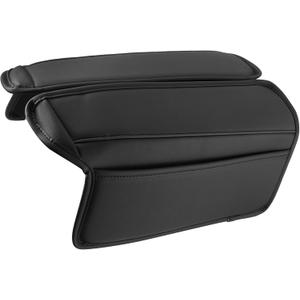 Motoforti Car Center Console Armrest Cushion, for Nissan Rogue 2021 2022 2023, Faux Leather, Black, 2pcs