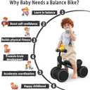 Baby Balance Bike Toys for 12-36 Months Kids Toy Boy Girls Gifts Toddler Best First Birthday Gift Children Walker No Pedal Infant 4 Wheels Bicycle (Black)