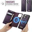 Wallet Case for iPhone 14 Pro Max Compatible with Magsafe, 2-IN-1 PU Leather Flip RFID Blocking Card Holder Stand Shockproof Magnetic Detachable Cover for iPhone 14 Pro Max 6.7", Retro Purple