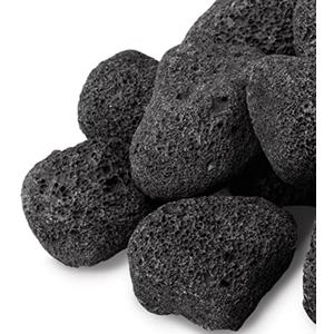 GASPRO 10 lb Large Black Lava Rocks, 1-3 Inch, Ideal for Outdoor Fire Pits, Indoor Fireplaces with Propane and Natural Gas