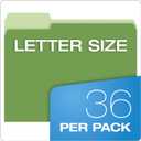 Pendaflex Two-Tone Color File Folders, Letter Size, Assorted Colors (Bright Green, Yellow, Red, Blue), 1/3-Cut Tabs, Assorted, 36 Pack (03086), 4-color