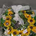 Front Door Wreath Sunflowers and Daisies, 20" Spring Wreaths for Front Door, Wreaths for Front Door w/Long Door Hook, Optional Reversible Welcome and Blessed Sign Spring Wreath, Front Door Decor