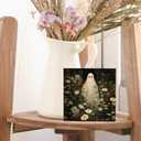 Ghosts Floral Wooden Sign - Ghost Wooden Box Sign, Horror Spooky Cute Ghost Decor, Daisy Decor, Halloween Decorations, 55 Inch