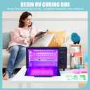 FAST MELT UV Resin Curing Box, 395nm UV Curing Light Station with 36 LED Beads, Auto UV Curing Resin Dryer Timer Setting Digital Display(S/M/H) wit Tray, UV Light for Craft|Jewelry Making|DIY Decor