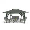 Favofamilie Pop Up Canopy Tent 13x13 FT, Outdoor Easy Setup Gazebo with Wheeled Carry Bag, Heavy Duty Outside Shelter with UV-Resistant Top, Portable Instant Sun Shade for Garden Camping Events, Grey