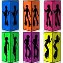 Spiareal 6 Pcs 70s Decor Disco Box 70s Party Decorations 70s Disco Table Paper Centerpiece Decorations for Hippie Retro Music Theme Birthday Party Favors