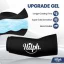 Hilph Elbow Ice Sleeve Arm Ice Packs for Injuries Reusable, Flexible Gel Cold Compression Sleeve for Tennis Elbow, Golfers, Tendinitis Pain Relief, Medium, Black