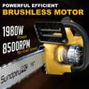 42V 16-Inch Cordless Chainsaw - Brushless Electric Chainsaw with 2 x 4.0Ah Batteries & Fast Charger & Safety Chain Brake & Tool-Free Tensioner for Tree Trimming & Wood Cutting & Yard Work