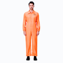 Women Men Prisoner Costume Long Sleeve Orange Jail Uniform Jumpsuit Halloween Funny Inmate Criminal Cosplay Outfits, M