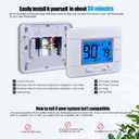 Non Programmable Thermostat for Home - Single Stage 1H/1C, with Room Temperature & Humidity Display and Large Blue LCD