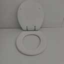MAYFAIR 1844CP 000 Toilet Seat with Chrome Hinges will Never Come Loose, ELONGATE , White