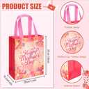 48 Pcs Mother's Day Gift Bags Bulk with Handle Reusable Floral Non Woven Love Mom Treat Goodie Bags Gift Wrap for Mom Grandma Happy Mother's Day Party Favor Supplies