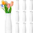 10 Pcs Composite Plastic Flower Vase, White Tall Conic Floral Vases Home Decor Centerpieces, Unbreakable Vase for Decor Living Room
