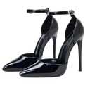 Elisabet Tang High Heels, Women Pumps D'Orsay Ankle Strap Pointed Toe Stiletto Heels Party Wedding Shoes Black Size 8.5