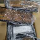 Furnulem Night Stand with Charging Station, Small Dresser with 4 Fabric Drawers, 33.3 Inch Tall Bedside Table, Storage Tower for Closet, Entryway, Bedroom Furniture, 3 Ways to Use, Rustic Brown