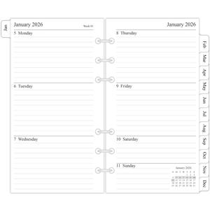 newestor 2026 Weekly & Monthly Planner Refill, 3-3/4" x 6-3/4", Jan 2026 - Dec 2026, Personal/Compact/Size 3