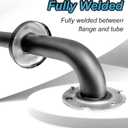 Handicap Grab Bars, 2 Pack 18 Inch Shower Grab Bar for Seniors, 304 Stainless Steel ADA Grab Bars for Bathtubs and Showers, Safety Shower Handles for Elderly, Disabled (Matte Black Knurled)