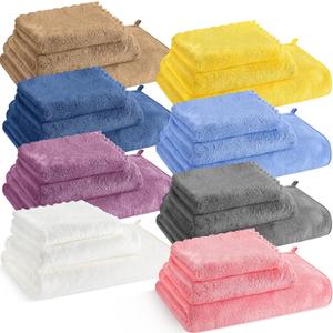 24 Pcs Bathroom Towel Set Bath Towels Bulk Include Hand Towels Washcloths Bath Towels Set Microfiber Coral Velvet Absorbent Towels for Bath Fitness, Bathroom, Sports, Yoga, Travel (Multicolor)