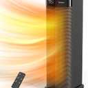 BREEZOME Space Heater for Indoor Use, 1500W Fast Heating PTC Ceramic Electric Heaters with Thermostat, 90Oscillating, 24H Timer, Ideal for Home Office Bedroom