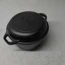 Lodge 5 Quart Cast Iron Double Dutch Oven  Pre-Seasoned  Lid Converts to 10.25" Skillet  PFAS-Free  Made in USA  Dual Handles  Oven, Grill, Campfire & Stovetop Safe  Durable & Non-Toxic