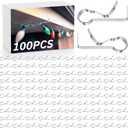 Shimeyao 100 Pcs Metal Christmas Light Clip Soffit Hooks Gutter Clips Facia Roof Gazebo Christmas Lighting Hooks Hangers for Hanging Outside String Lights Outdoor, Easy to Use