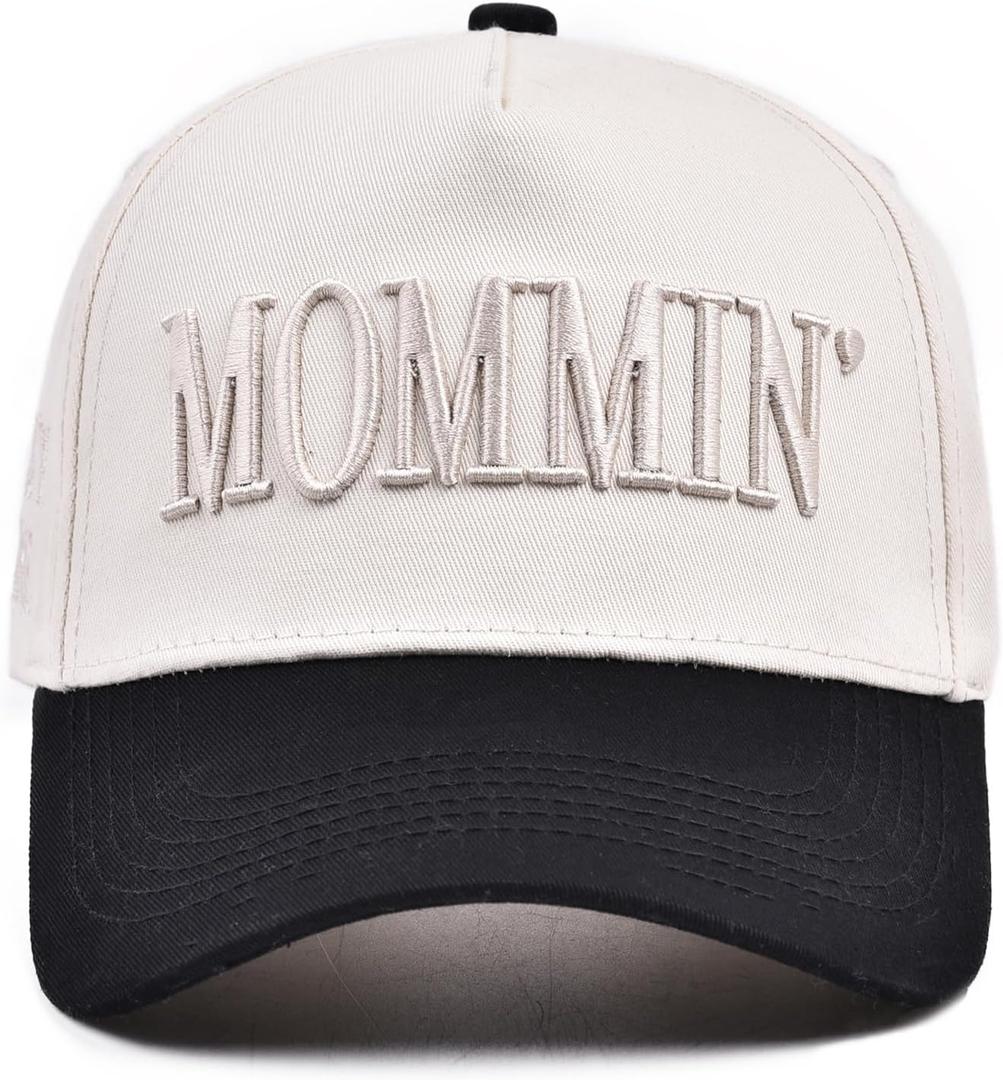 Funny Mommin Hat for Women, Mama Too Busy to Care Truck Hat Gifts Adjustable Washed Cotton Embroidered Mom Baseball Cap (One Size)