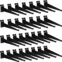 Oudain 30 Pcs 12" Slatwall Shelf Bracket with Lip Heavy Duty Slat Wall Brackets Bulk Floating Metal Slatwall Accessories for Shelving Display Garage Kitchen Mounting Supplies (Black)
