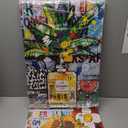 Framed Set of 2 Fashion Modern Graffiti Wall Art Colorful Street Art Canvas Painting - Perfume Bottle Posters Banksy Colorful Print Pop Art Pictures Wall Decor 16"*24"*2