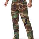 FREE SOLDIER Men's Tactical Pants Water Resistant Ripstop Cargo Work Lightweight EDC Hiking Pants with Multi Pockets(Camo 42W30L)