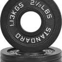 Fitvids 2-Inch Olympic Cast Iron Weight Plate for Strength Training & Weightlifting, Multiple Sizes