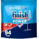 Finish Power Dishwasher Pod, No Pre-Rinse Dishwasher Detergent, Dishwasher Tabs For Deep Clean & Shine with Degreasing Power, 94 Count
