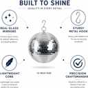 12" Disco Ball with Motor and Light 6-12RPM Rotator and RGB Spotlight for Party DJ Bands Dance Club Bar Wedding Event Studio Holiday Decor
