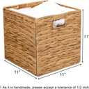 11x11in Wicker Storage Baskets Set of 5 Collapsible Water Hyacinth Basket