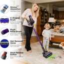 Upgraded 2 Brush Vacuum Head Replacement with 4 Green LEDs & Self-Standing Vacuum Cleaner Head, for V7/V8/V10/V11/V15, Anti-Tangle Motorized Brush Roll for Hard Floors & Carpets