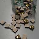 Brueyart 200 Pieces Square Mosaic Tiles for Crafts Bulk, Ceramic Mosaic Pieces 16 Colors Ceramic Mosaic Tile, 12mm Stained Mosaic Ceramic Tiles for Mosaic Projects Home Decor - Gold Mosaic Tiles