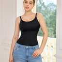 LODAY Compression Tank Tops Women Shapewear Tummy Control Body Shaper Scoop Neck Camisole Tops (Black, S)