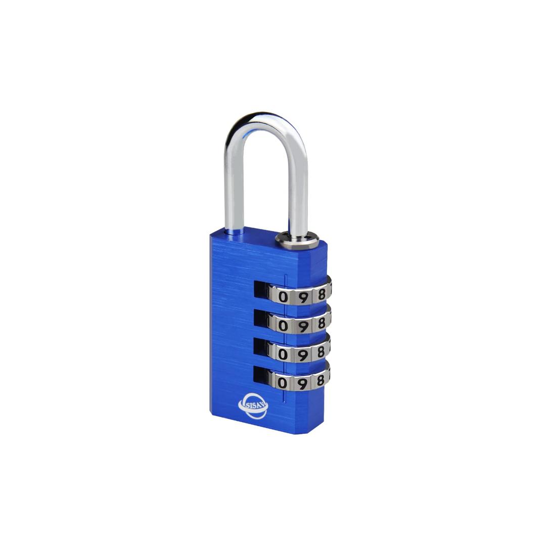 SISAV 4-Digit Aluminum Combination Padlock for Gym,School Lockers,Toolbox,Fence Gate,and Employee Locker,(Black 1pack)