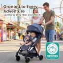 Beberoad Lightweight Travel Stroller, Compact Foldable Baby Stroller with Travel Bag, One-Hand Fold Stroller R2, Adjustable Backrest, Cup Holder, Airplane-Ready, UPF 50+ Canopy & Rain Cover