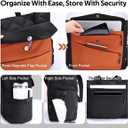 Women's Travel Tote Bag - Large Capacity Single Shoulder Carry-On, Lightweight Weekender Organizer for Work & Travel (Black-brown)