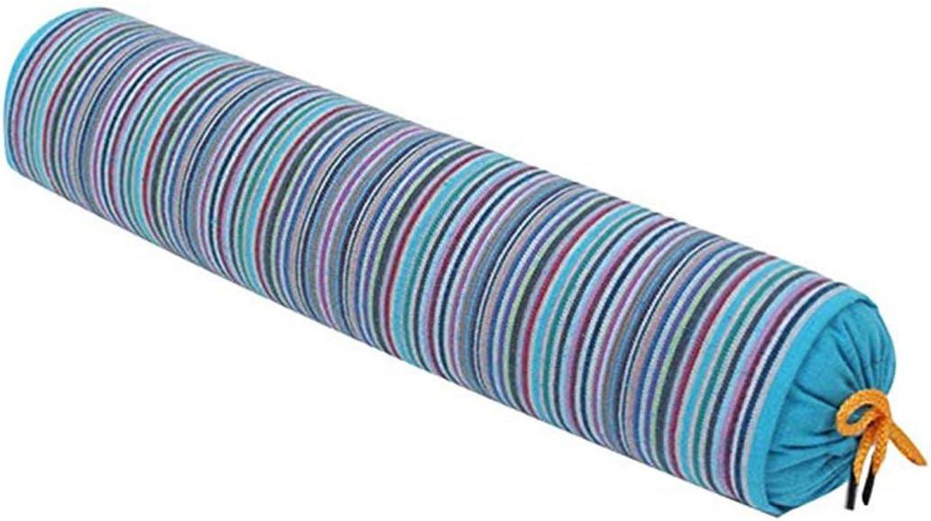 Levoberg Round Buckwheat Hull Pillow Neck Roll Pillow Cervical Support Pillow with Removable Cotton Cover for Sleeping (Blue)