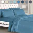 Mueller Luxury 6 Piece Queen Sheet Set - Ultra-Soft 1800 Series, Cooling & Breathable Hotel Quality Bed Sheets, Deep Pocket up to 16" - Hypoallergenic, Wrinkle-Resistant, Oeko-TEX, Denim (Queen, Denim)