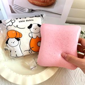 Bread Butter Squishy,Slow Rising SquishyStress BallsStress Relief & Fidget for ADHDParty Favor Gift (Pink and White)